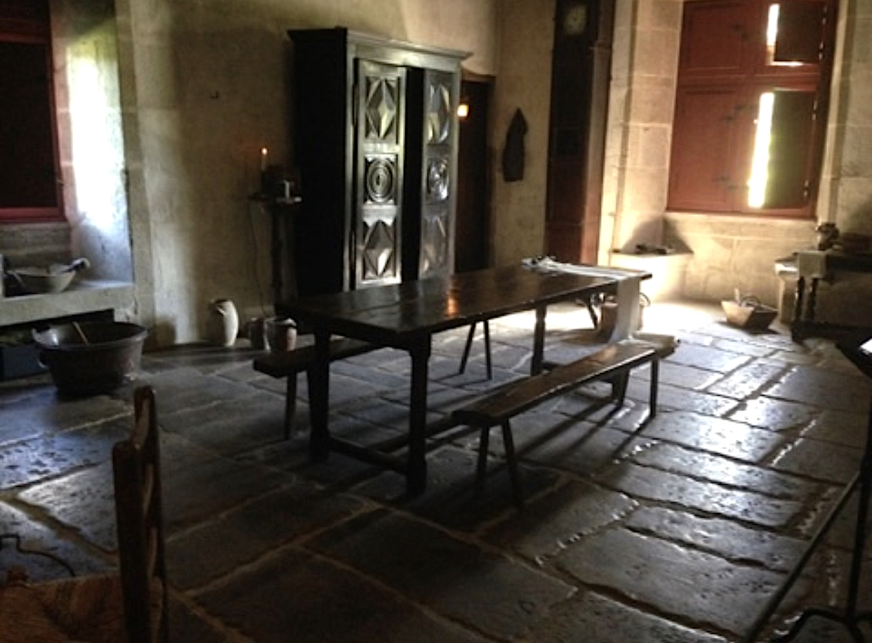 Old Dark Kitchen in a Chateau in France